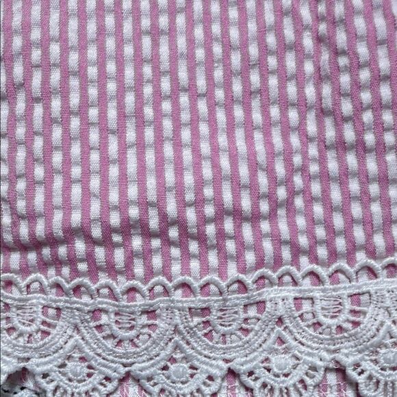Rare Editions Pink and White Kids Blouse with Lace Accents - Picture 4 of 4